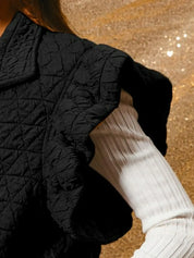 BiBi Quilting Knit Ruffle Sleeve Vest | Vests Daverri Fashions