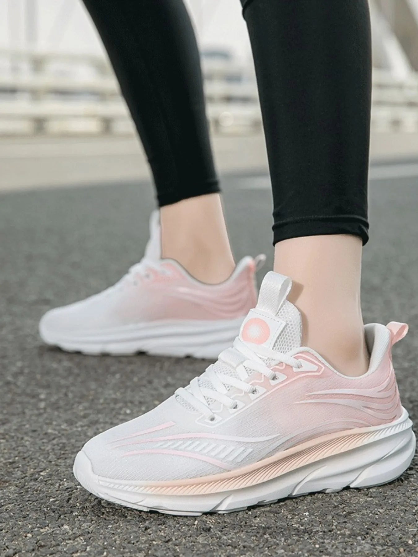 White Powder Gradient Colorful Breathable Athletic Sneakers | Sneakers Daverri Fashions