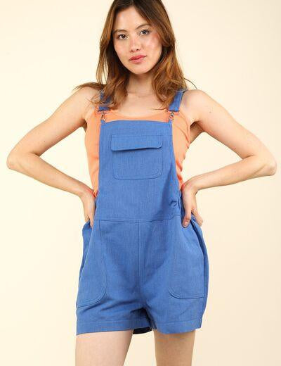 Royal Blue VERY J Adjustable Suspender Overalls with Pockets | Shortalls Daverri Fashions