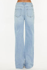 Kancan Distressed High Waist Straight Jeans | Daverri Fashions