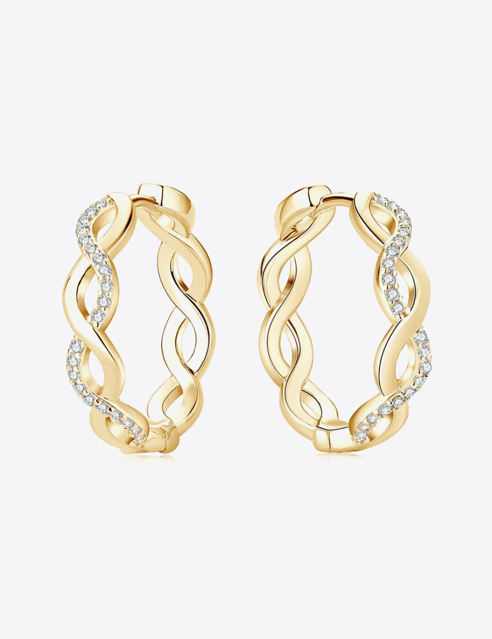 Moissanite Crisscross Hoop Earrings | Earrings Daverri Fashions