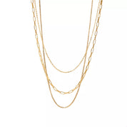 18K Gold-Plated Three Layered Necklace | Necklaces Daverri Fashions