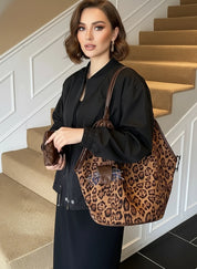 Leopard Print Large Tote Bag | Tote Bags Daverri Fashions