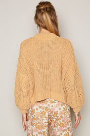 POL Mock Neck Cable Knit Sweater | Sweaters Daverri Fashions