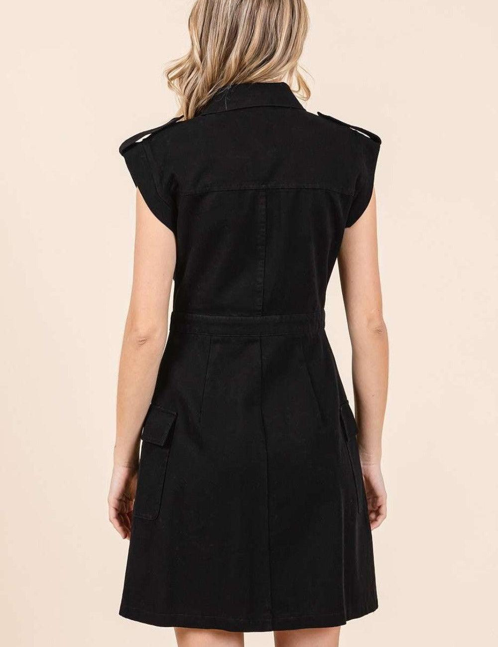 Mittoshop Cargo Pocket Half Button Mini Dress | Mini Dresses Daverri Fashions