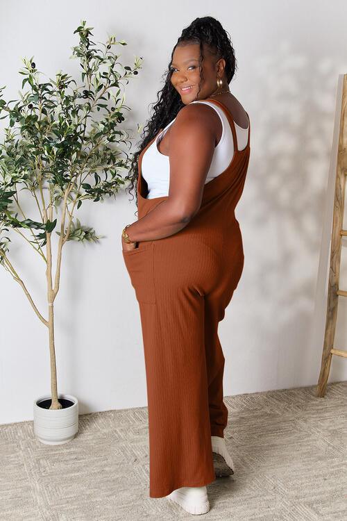 Double Take Full Size Wide Strap Overall with Pockets | Overalls Daverri Fashions