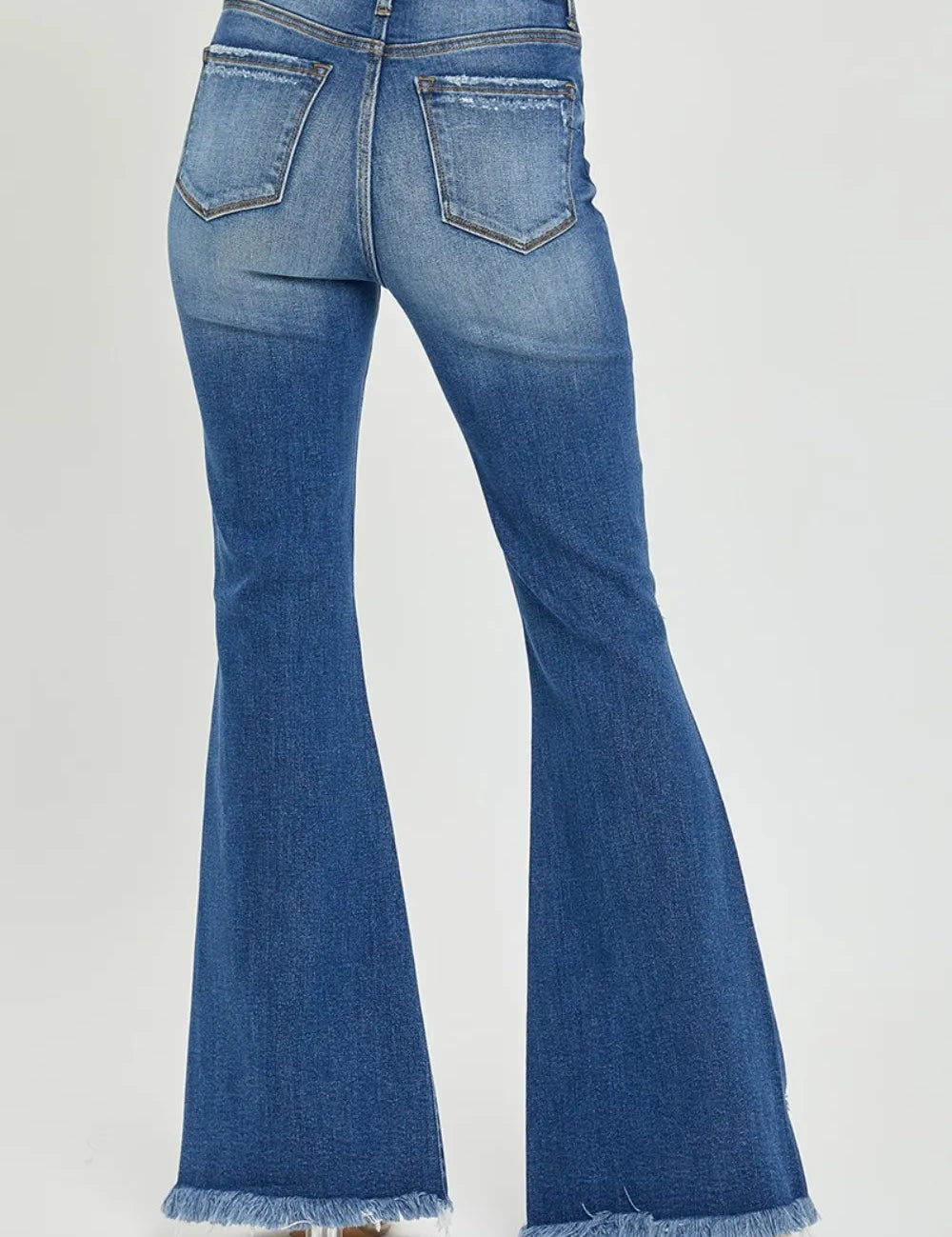 RISEN Full Size High Rise Front Slit Frayed Hem Flare Jeans | Jeans Daverri Fashions