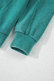 Notched Drop Shoulder Long Sleeve Sweatshirt | Sweatshirts Daverri Fashions