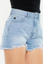 Kancan Raw Hem Distressed High Waist Denim Shorts | Denim Shorts Daverri Fashions