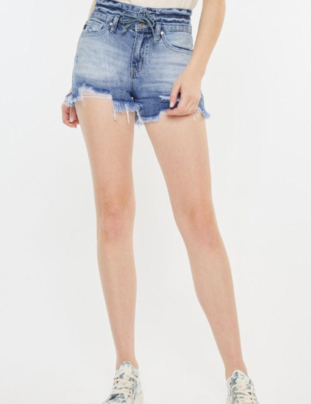 Acid Kancan High Rise Frayed Hem Denim Shorts | Denim Shorts Daverri Fashions