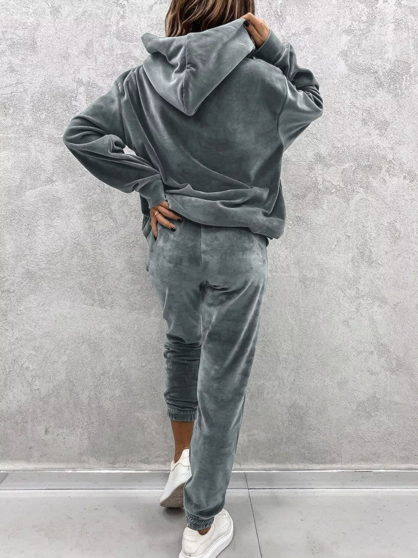 Kangaroo Pocket Hoodie and Pants Set | Loungewear Sets Daverri Fashions