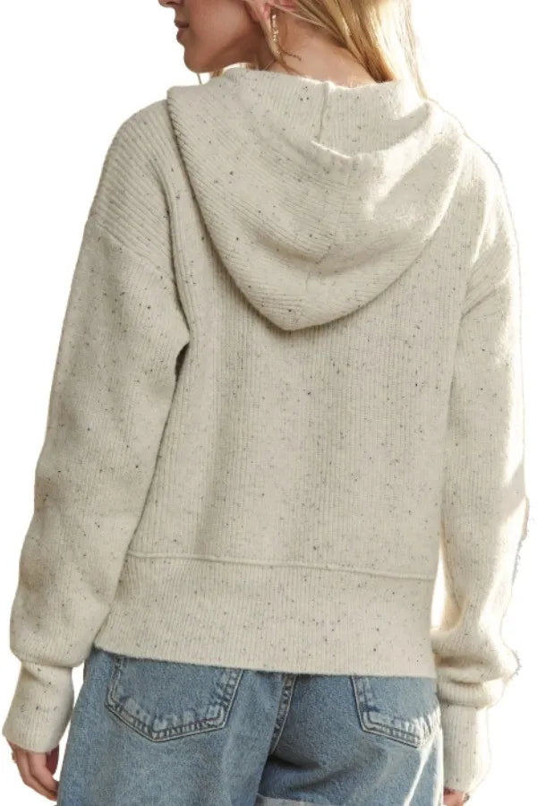 ADORA Hoodie Relaxed Fit Ribbed Cuffs Sweater Cardigan | Cardigans Daverri Fashions