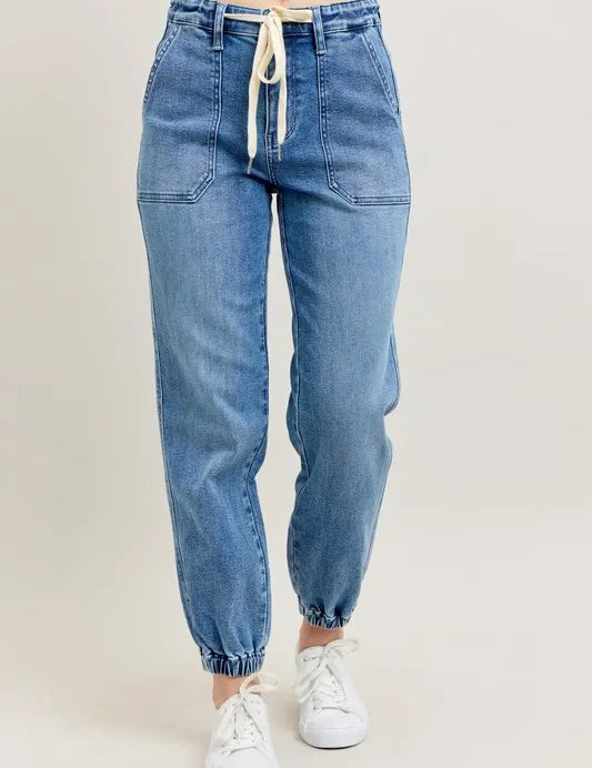 Judy Blue Full Size High Waist Denim Jogger | Jeans Daverri Fashions