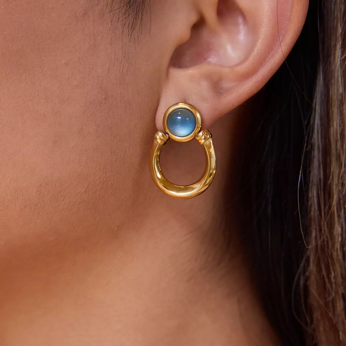 Gold onesize 18K Gold-Plated Post Back Earrings | Earrings Daverri Fashions