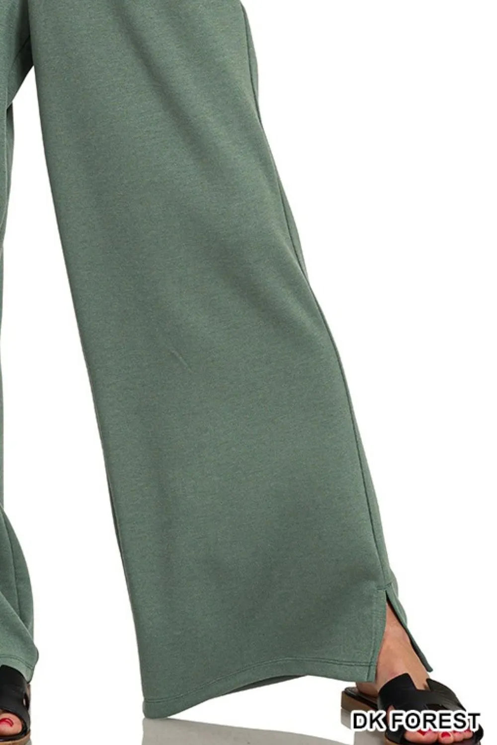 Zenana Scuba Drawstring Pants Dk Forest | Loungewear Bottoms Daverri Fashions