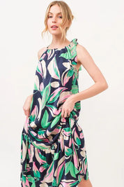 And The Why Botanical Printed Halterneck Tiered Maxi Dress | Daverri Fashions