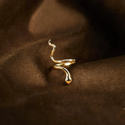 Snake Shape 18K Gold-Plated Bypass Ring | Rings Daverri Fashions