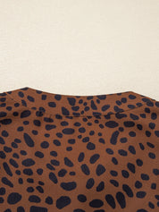 Leopard Print Ruffled Puff Sleeve Blouse | Blouses Daverri Fashions