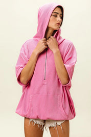 BiBi Vintage Washed Waffle Thermal Hoodie | Hoodies Daverri Fashions