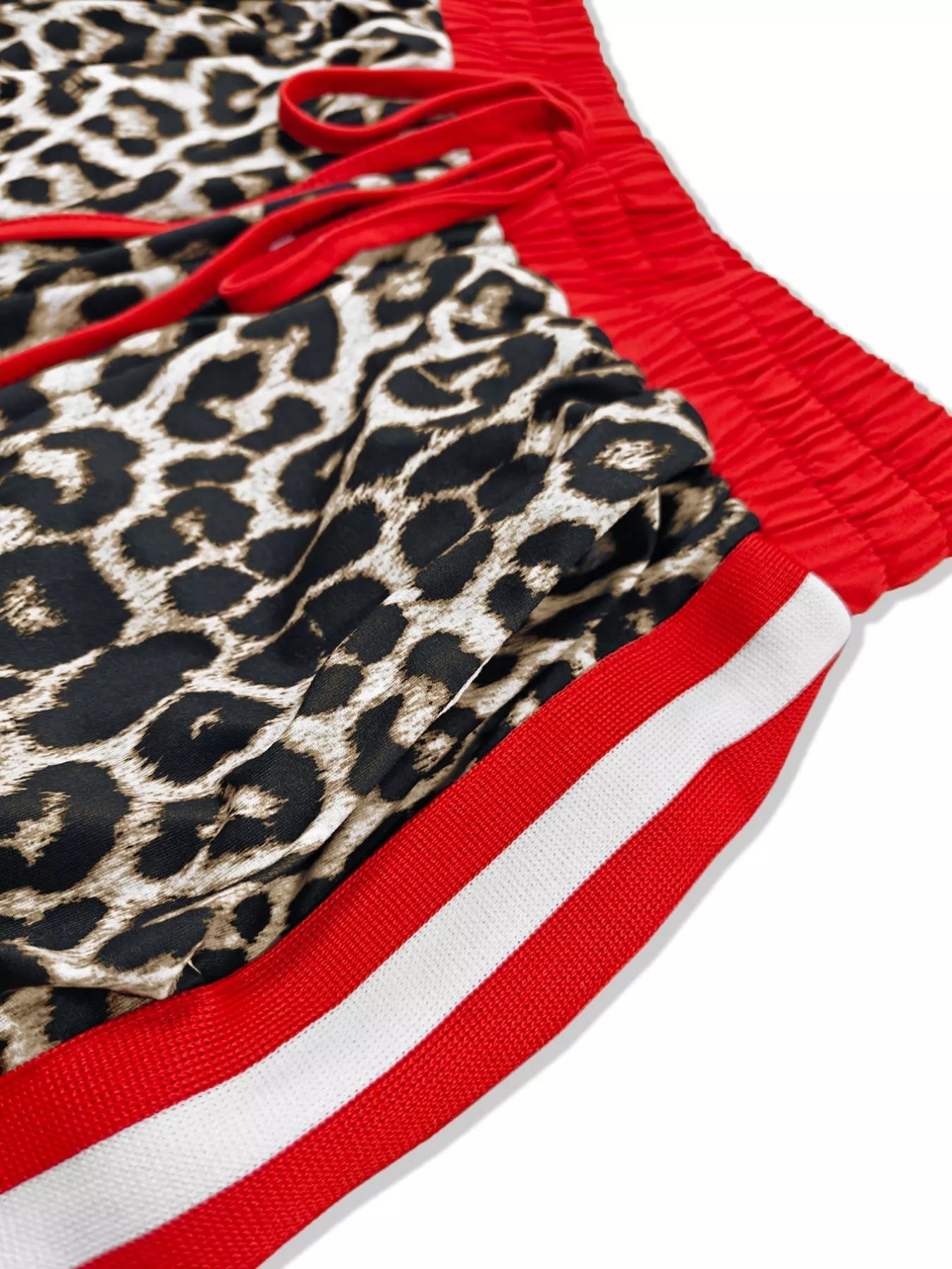 Leopard Round Neck Top and Pants Two-Piece Set | Loungewear Sets Daverri Fashions