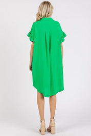 Mittoshop Button Down Flounce Sleeve Dress with Pockets | Daverri Fashions