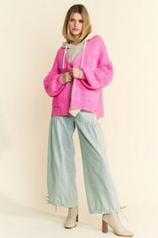 Davi & Dani Side Slit Open Front Long Sleeve Cardigan | Cardigans Daverri Fashions