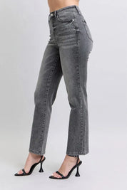 Judy Blue Full Size High Waist Rhinestone Straight Jeans Plus Size | Daverri Fashions