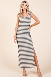 Ivory Mittoshop Striped Scoop Neck Sleeveless Maxi Dress | Maxi Dresses Daverri Fashions