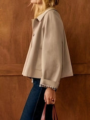 Button-Down Long Sleeve Jacket | Jackets Daverri Fashions