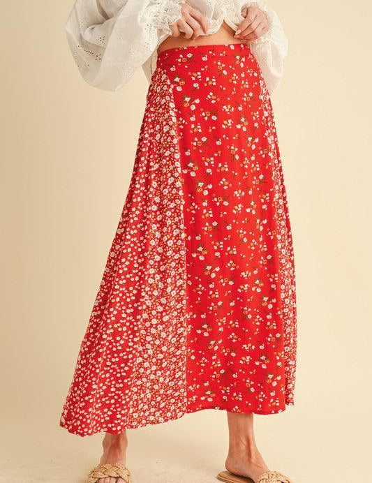 Aemi + Co Floral Elastic Waist Maxi Skirt | Maxi Skirts Daverri Fashions