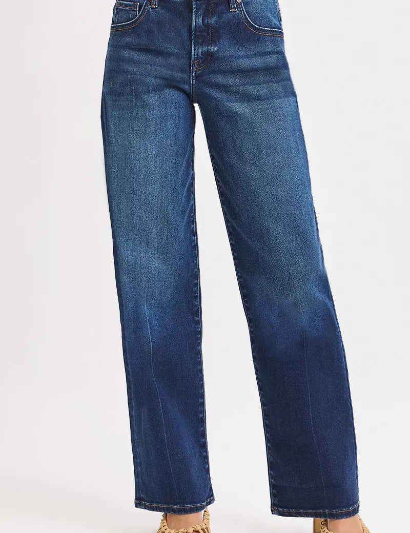 RISEN Mid Rise Wide Baggy Jeans | Jeans Daverri Fashions