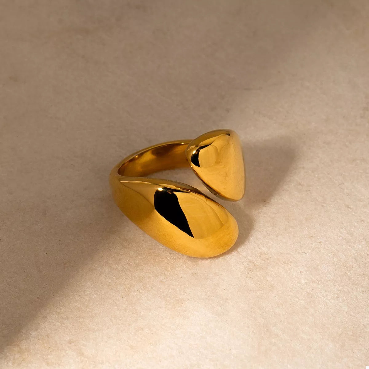 Gold onesize Stainless Steel Bypass Ring | Rings Daverri Fashions