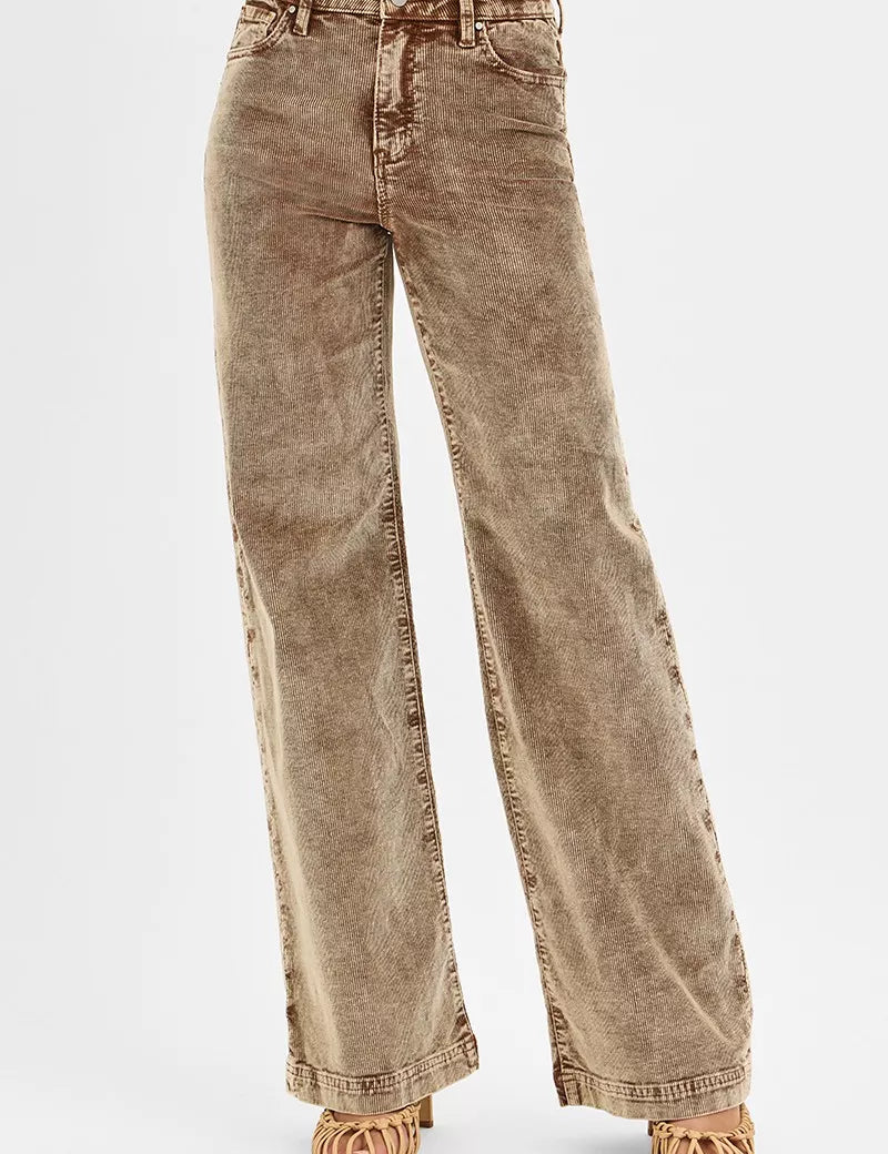 RISEN High Rise Wide Leg Corduroy Jeans | Jeans Daverri Fashions