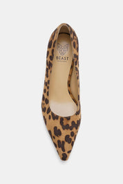 Beast Fashion Faux Suede Leopard Point Toe Pumps | Heels Daverri Fashions