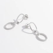 Zircon 925 Sterling Silver Dangle Earrings | Earrings Daverri Fashions