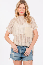 Ces Femme See Through Crochet Mock Neck Cover Up | Cover-Ups Daverri Fashions
