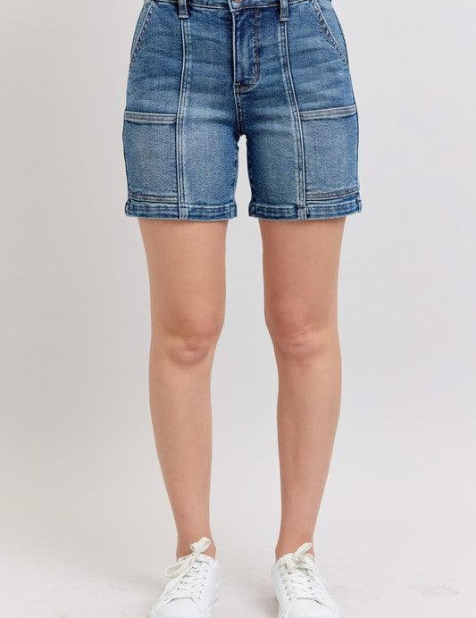 Medium Judy Blue Full Size High Rise Denim Shorts | Denim Shorts Daverri Fashions