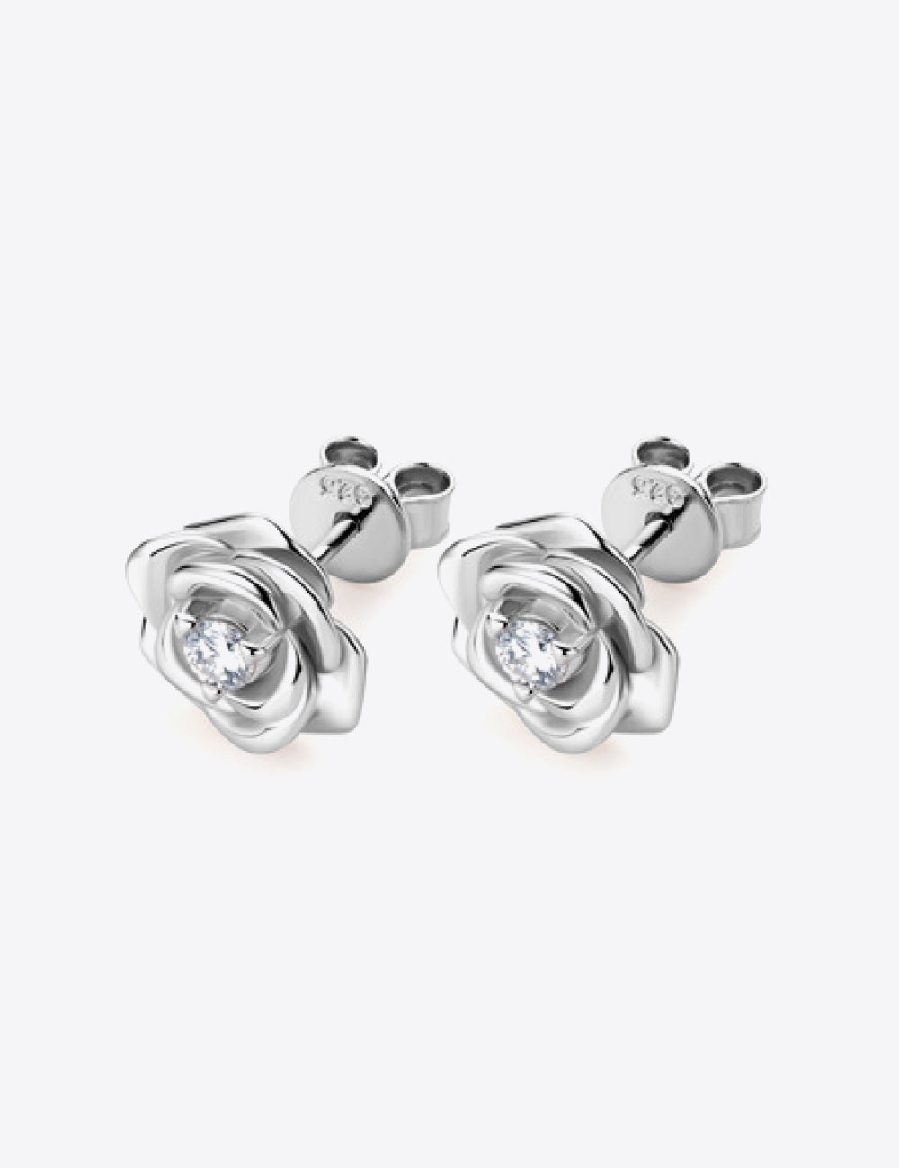 Adored Moissanite Flower 925 Sterling Silver Earrings | Silver Earrings Daverri Fashions