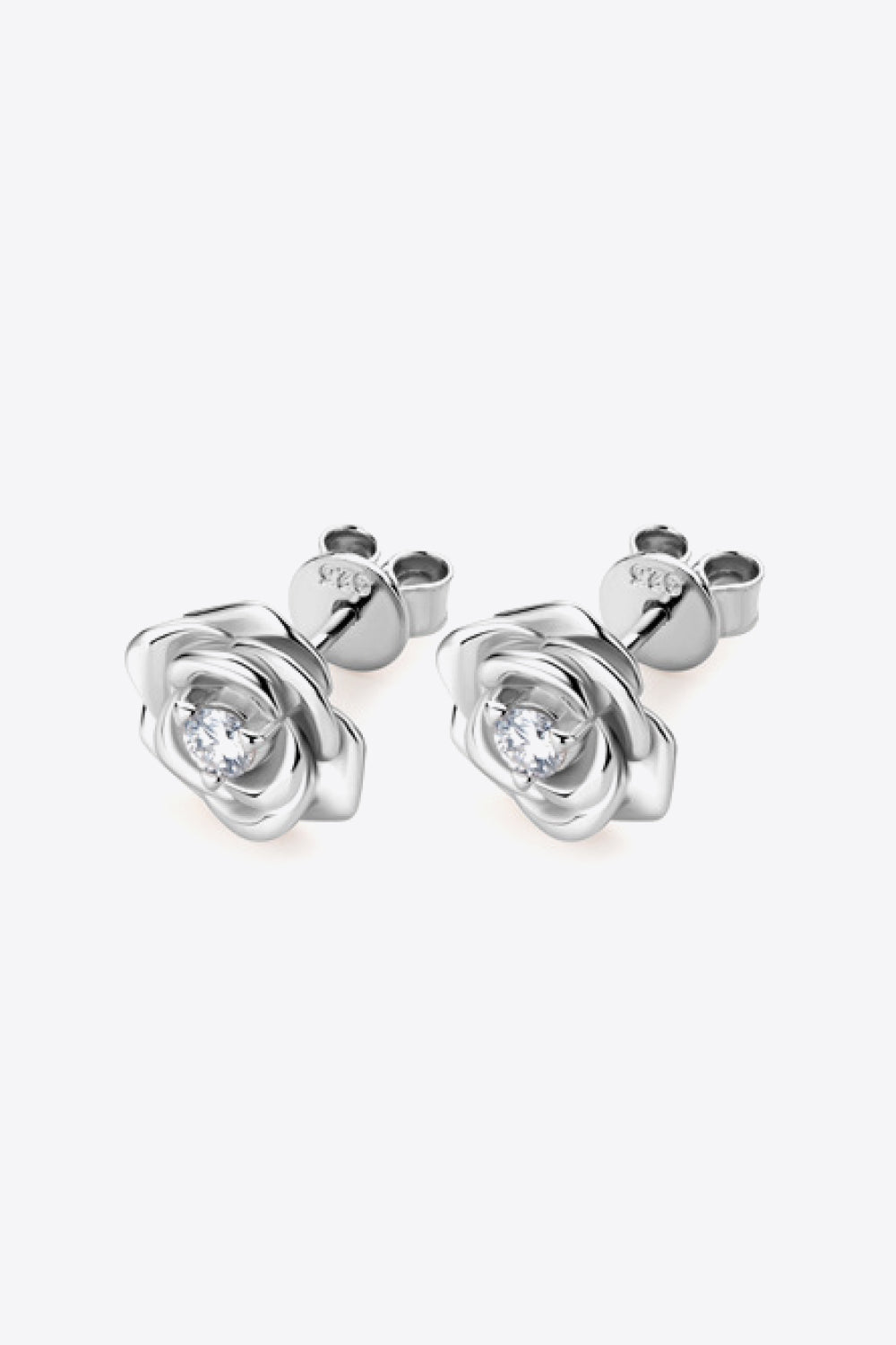Adored Moissanite Flower 925 Sterling Silver Earrings | Silver Earrings Daverri Fashions