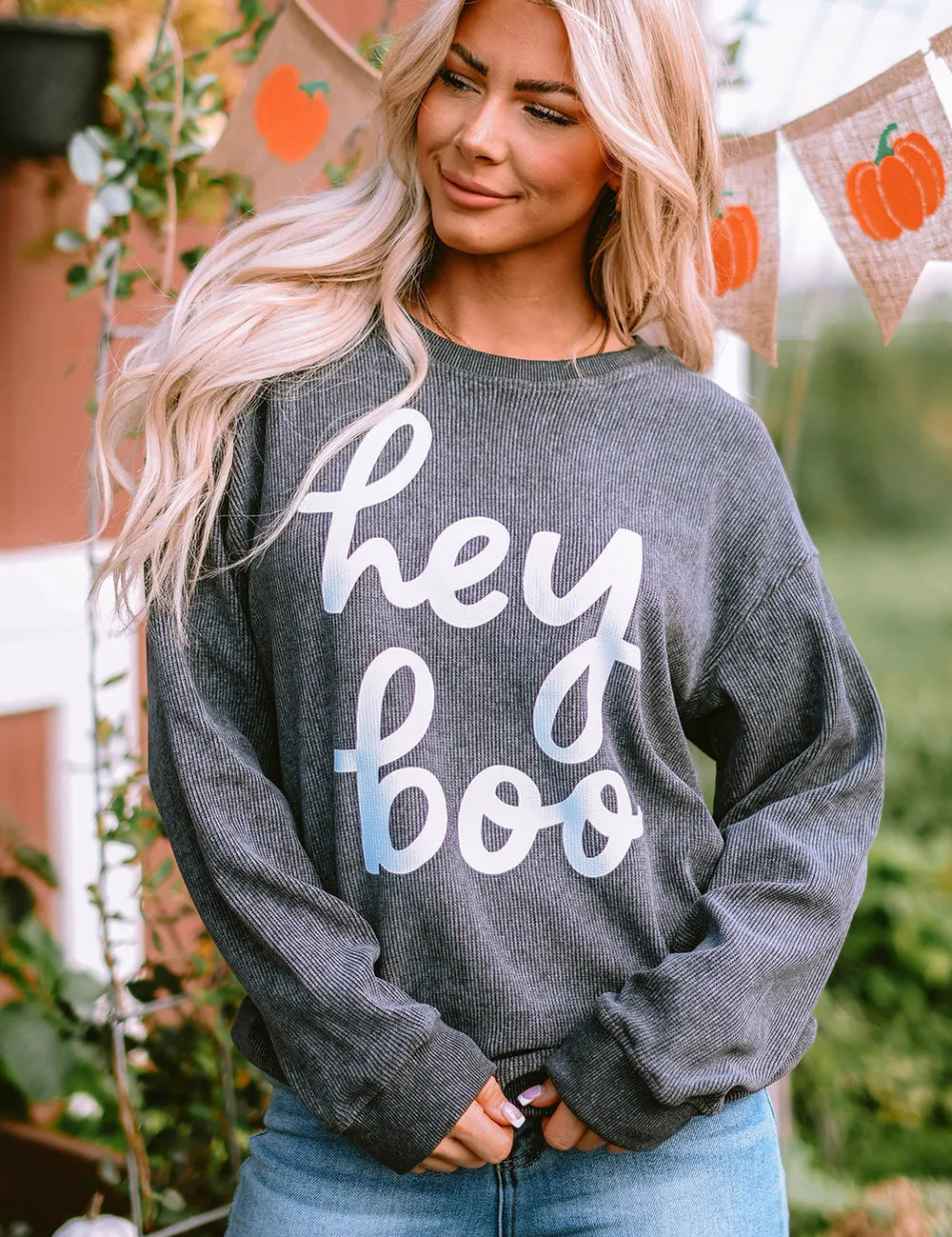 Round Neck Dropped Shoulder Letter Graphic Sweatshirt | Sweatshirts Daverri Fashions