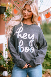 Round Neck Dropped Shoulder Letter Graphic Sweatshirt | Sweatshirts Daverri Fashions