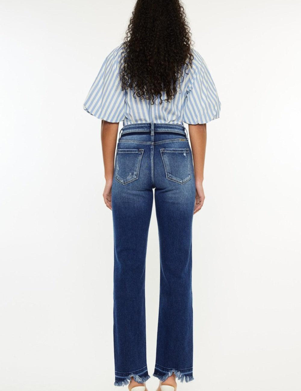 Kancan High Rise Distressed Slim Straight Jeans | Jeans Daverri Fashions