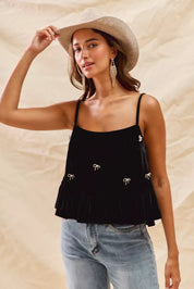 SO ME Holiday Velvet Ribbon Rhinestone Christmas Top | Tops Daverri Fashions