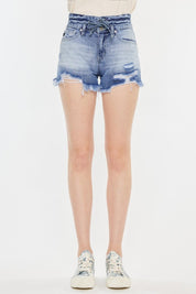 Kancan High Rise Frayed Hem Denim Shorts | Denim Shorts Daverri Fashions