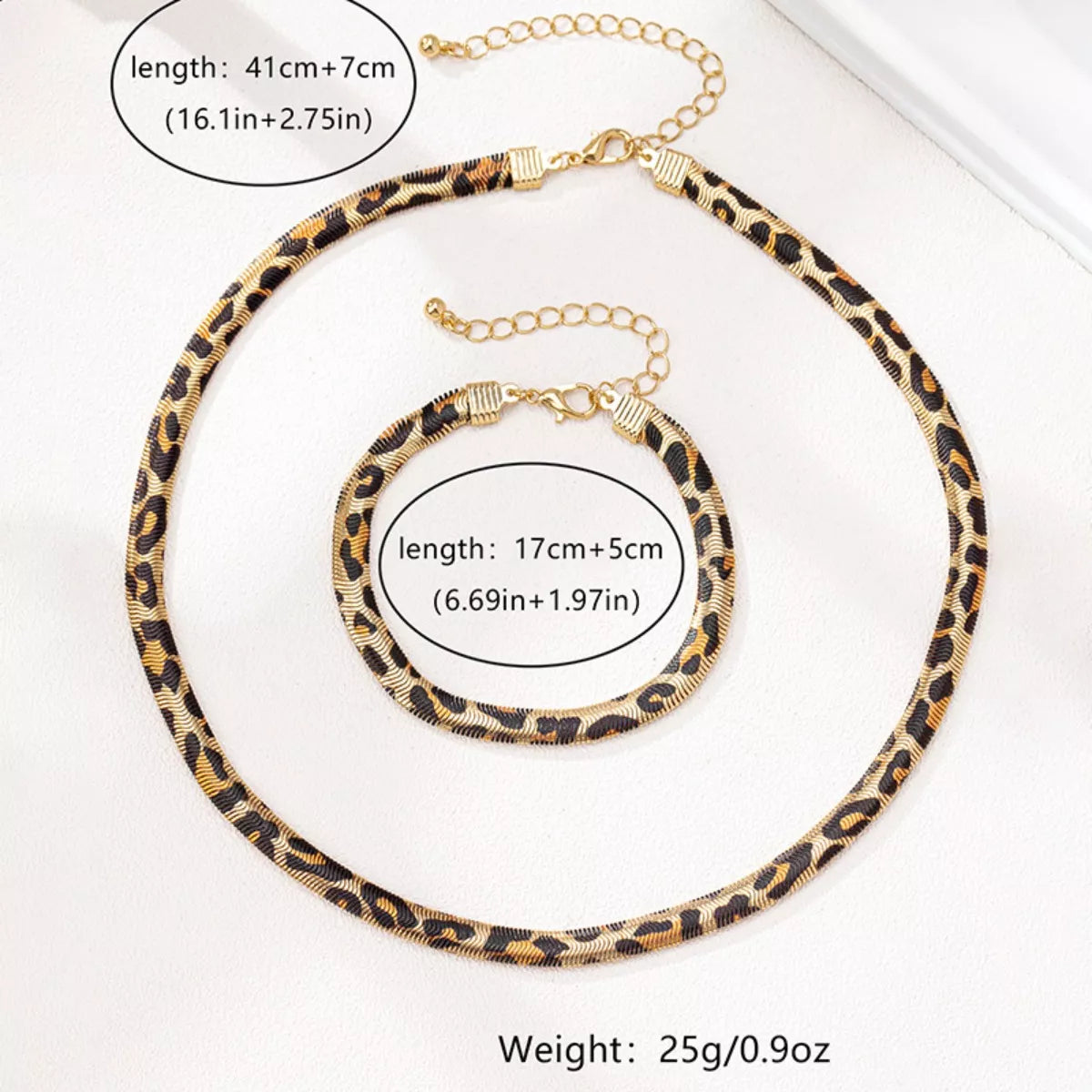 Chunky Leopard Necklace and Bracelet Jewelry Set | Fashion Jewelry Sets Daverri Fashions