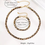 Chunky Leopard Necklace and Bracelet Jewelry Set | Fashion Jewelry Sets Daverri Fashions