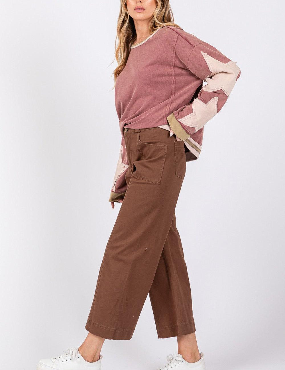 SAGE + FIG Wide Leg Cropped Pants | Pants Daverri Fashions