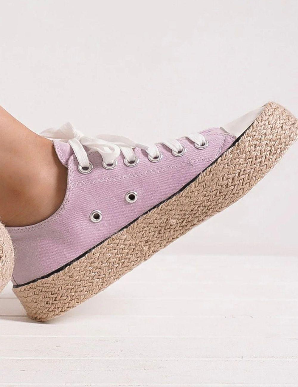 Lace Up Woven Espadrille Sole Sneakers | Sneakers Daverri Fashions