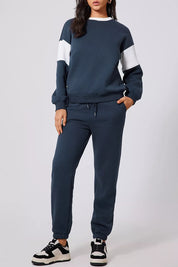Drop Shoulder Loose Sweatshirt and Joggers Active Set | Loungewear sets Daverri Fashions