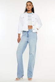 Light Kancan Distressed High Waist Straight Jeans | Daverri Fashions